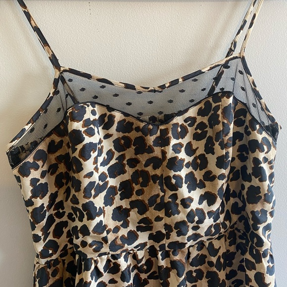 Cheetah Print Hi Lo Dress with lace detail Sz L - Picture 4 of 7